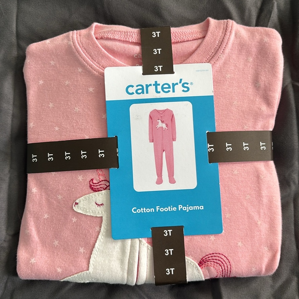 Carter's Pink Unicorn Cotton Pajama Set - Picture 1 of 3